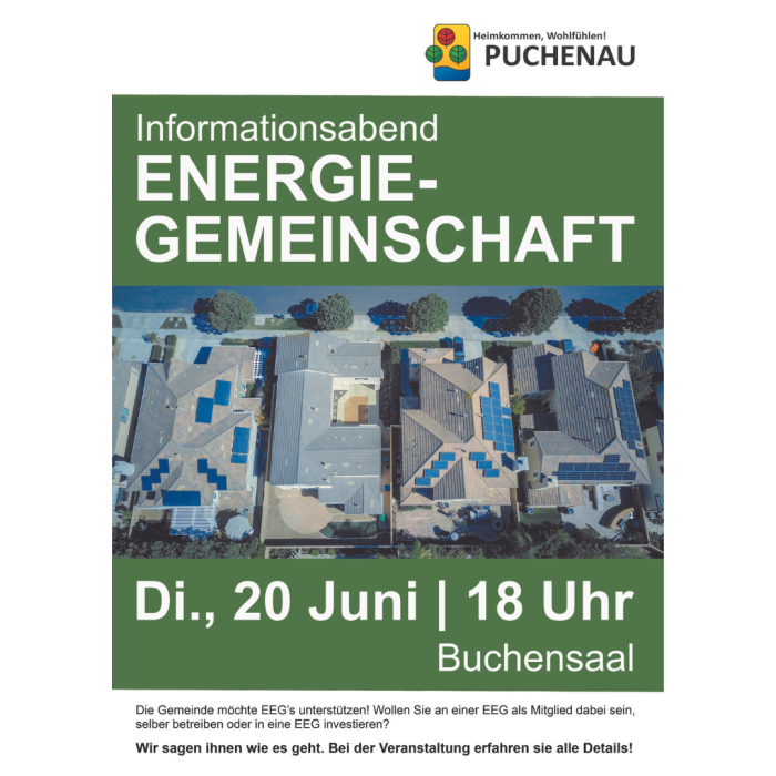 Puchenau: Infoabend Erneuerbare Energiegemeinschaften