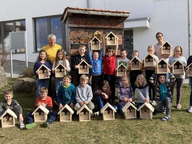 Klimaschulen bauen Insektenhotels