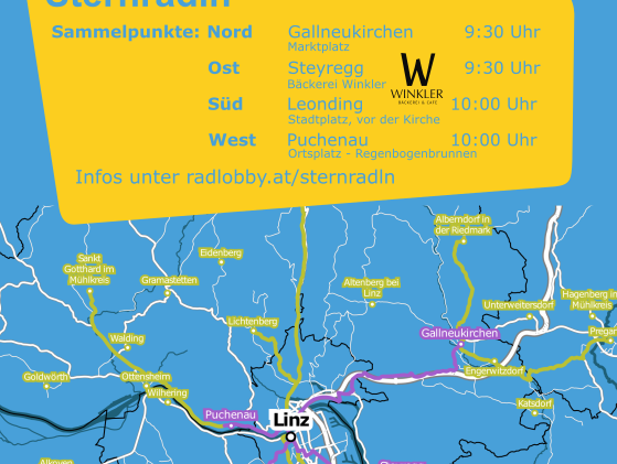 Sternradlen zum Linzer Mobilitätsfest